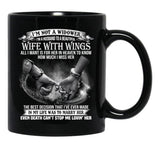 I'M Not A Widower I'M A Husband To A Beautiful Wife With Wings Black Coffee Mug - Black