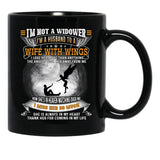 I'M Not A Widower I'M A Husband To A Wife With Wings  Black Coffee Mug - Black