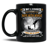 I'M Not A Widower I'M A Husband To A Wife With Wings  Black Coffee Mug