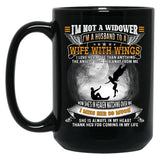 I'M Not A Widower I'M A Husband To A Wife With Wings  Black Coffee Mug
