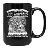 I'M Not A Widower I'M A Husband To Beautiful Wife With Wings Black Coffee Mug - Black