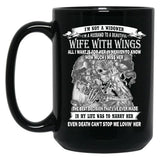 I'M Not A Widower I'M A Husband To Beautiful Wife With Wings Black Coffee Mug