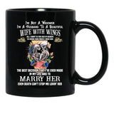 I'M Not A Widower I'M Husband To A Beautiful Wife With Wings Black Coffee Mug - Black