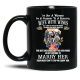 I'M Not A Widower I'M Husband To A Beautiful Wife With Wings Black Coffee Mug