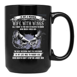 I'M Not Widower I'M A Husband To A Wife With Wings  Black Coffee Mug - Black