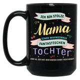 I'M Proud Mom Daughter Parents Gift Saying Black Coffee Mug