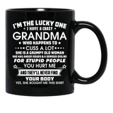 I'M The Tucky One I Have A Crazy Grandma Black Coffee Mug - Black