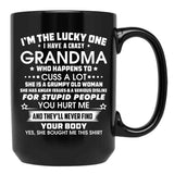 I'M The Tucky One I Have A Crazy Grandma Black Coffee Mug - Black