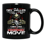 Im A Dry Waller I Love Freedom I Drink Beer I Like Boobs Black Coffee Mug - Black