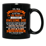 Im A Stubborn Sonof A Freaking Awesome Dad - Funny Gift From Father To Sons  Black Coffee Mug - Black