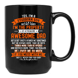 Im A Stubborn Sonof A Freaking Awesome Dad - Funny Gift From Father To Sons  Black Coffee Mug - Black