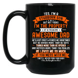 Im A Stubborn Sonof A Freaking Awesome Dad - Funny Gift From Father To Sons  Black Coffee Mug