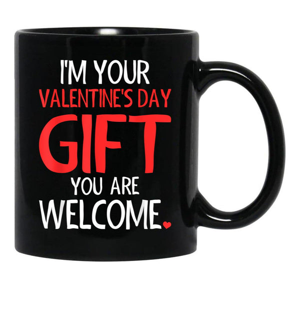 Im Your Valentine Valentines Day Funny VDay  Black Coffee Mug - Black