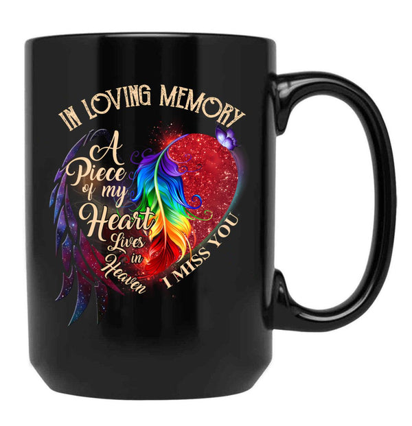 In Loving Memory I Miss You Black Coffee Mug - Black