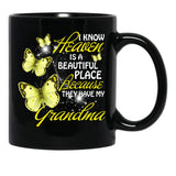 In Memory Of My Grandma Guardian Angel Wings Hoodie Black Coffee Mug - Black