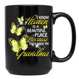 In Memory Of My Grandma Guardian Angel Wings Hoodie Black Coffee Mug - Black