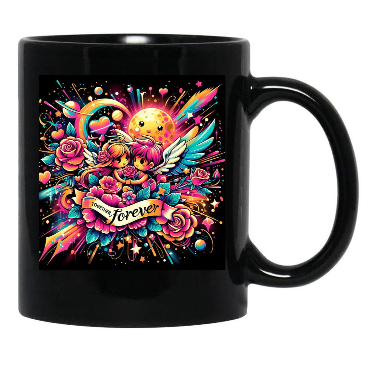 Inspiring Love Quotes - 135 Black Coffee Mug - Black