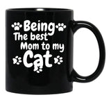 International Cat Day Cat Mom Cat Lover TMug Black Coffee Mug - Black
