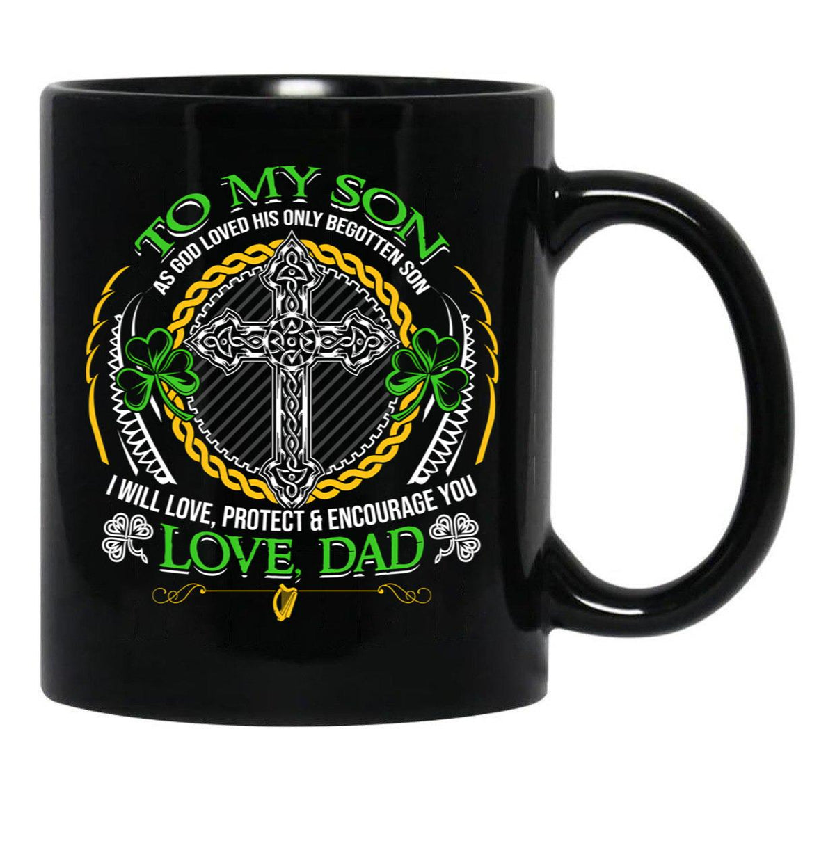 Irish Dad And Son Black Coffee Mug - Black