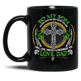 Irish Dad And Son Black Coffee Mug