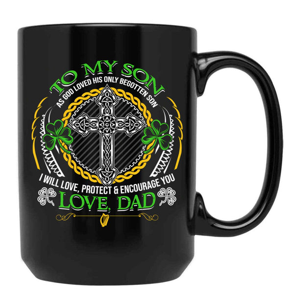 Irish Dad And Son Black Coffee Mug - Black
