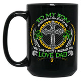 Irish Dad And Son Black Coffee Mug