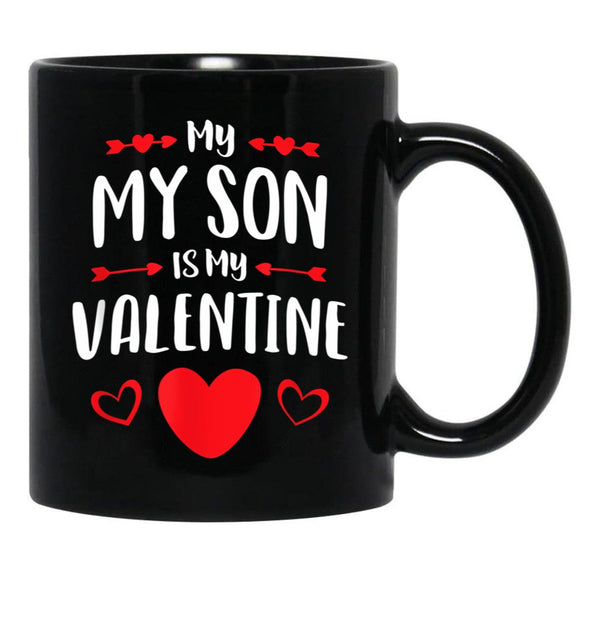 Is My Valentine (1) Black Coffee Mug - Black