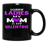 Is My Valentine Black Coffee Mug - Black