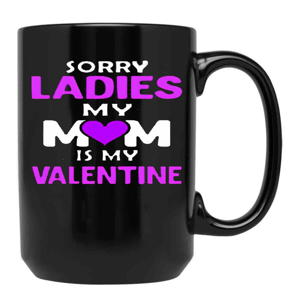 Is My Valentine Black Coffee Mug - Black