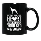 Italian Greyhound Dog Stole Heart Black Coffee Mug - Black