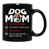 Jack Russell Terrier Dog Mom Black Coffee Mug - Black