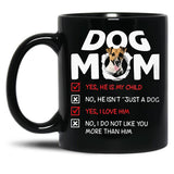Jack Russell Terrier Dog Mom Black Coffee Mug