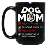 Jack Russell Terrier Dog Mom Black Coffee Mug