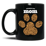 Japenese Chin Mom Cute Leopard Print Dog Paw For Dog Moms Fur Mamas Petpuppy Lovers Black Coffee Mug