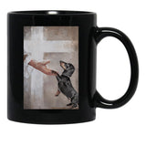Jesus Dachshund Dog Poster Gift - God Dachshund Dog Poster Gift Black Coffee Mug - Black