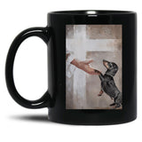 Jesus Dachshund Dog Poster Gift - God Dachshund Dog Poster Gift Black Coffee Mug