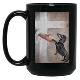 Jesus Dachshund Dog Poster Gift - God Dachshund Dog Poster Gift Black Coffee Mug