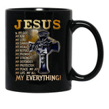 Jesus Is My God My King My Lord My Savior Black Coffee Mug - Black