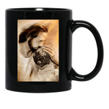 Jesus Wit Pug Dog - Pug Dog Lover Black Coffee Mug - Black