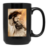 Jesus Wit Pug Dog - Pug Dog Lover Black Coffee Mug - Black