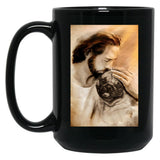 Jesus Wit Pug Dog - Pug Dog Lover Black Coffee Mug