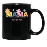 Joyful And Resilient With Mama Crafted With Affection And Blooms Black Coffee Mug - Black