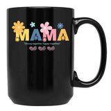 Joyful And Resilient With Mama Crafted With Affection And Blooms Black Coffee Mug - Black